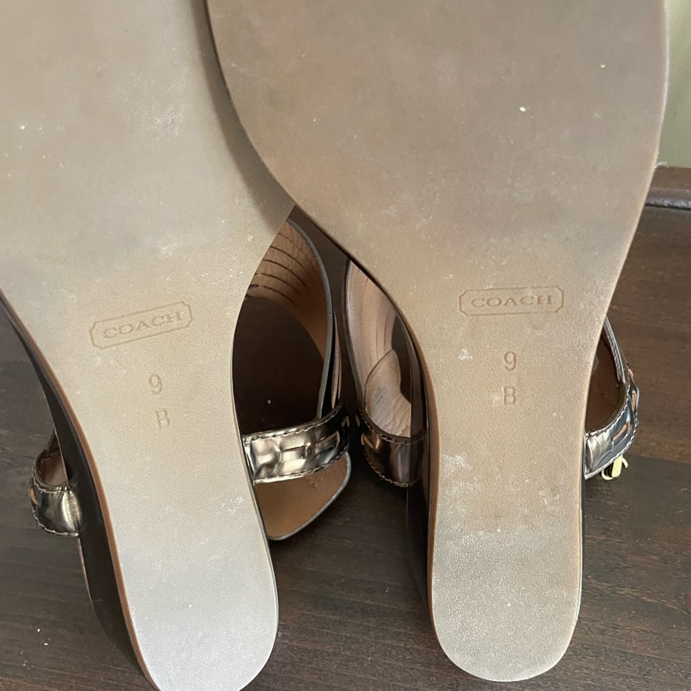 Coach India Bronze Thong Wedge Sandals - Picture 8 of 8
